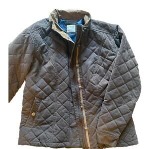AMK Brown Quilted Barn Jacket with Contrast Trim, Size XL